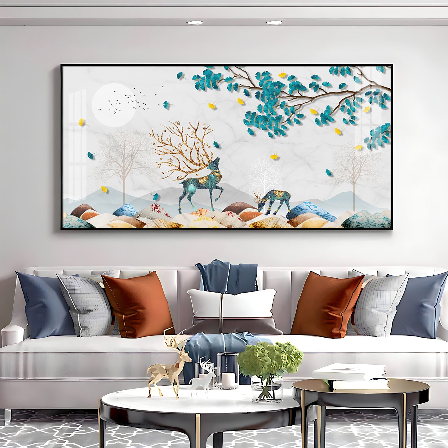 Modern Aesthetic Deer Premium Acrylic Horizontal Wall Art
