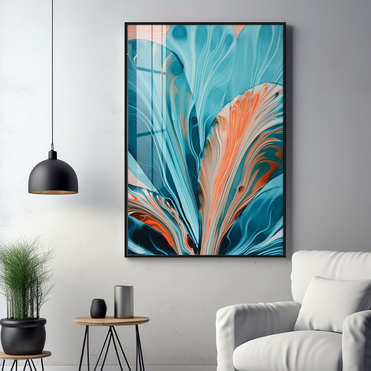 Vibrant Bloom Fusion Premium Acrylic Vertical Wall Art