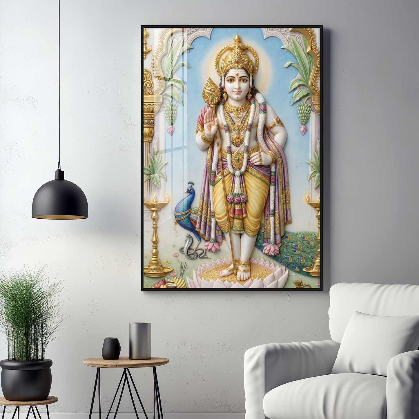 Deity Murugan Ji Premium Acrylic Vertical Wall Art