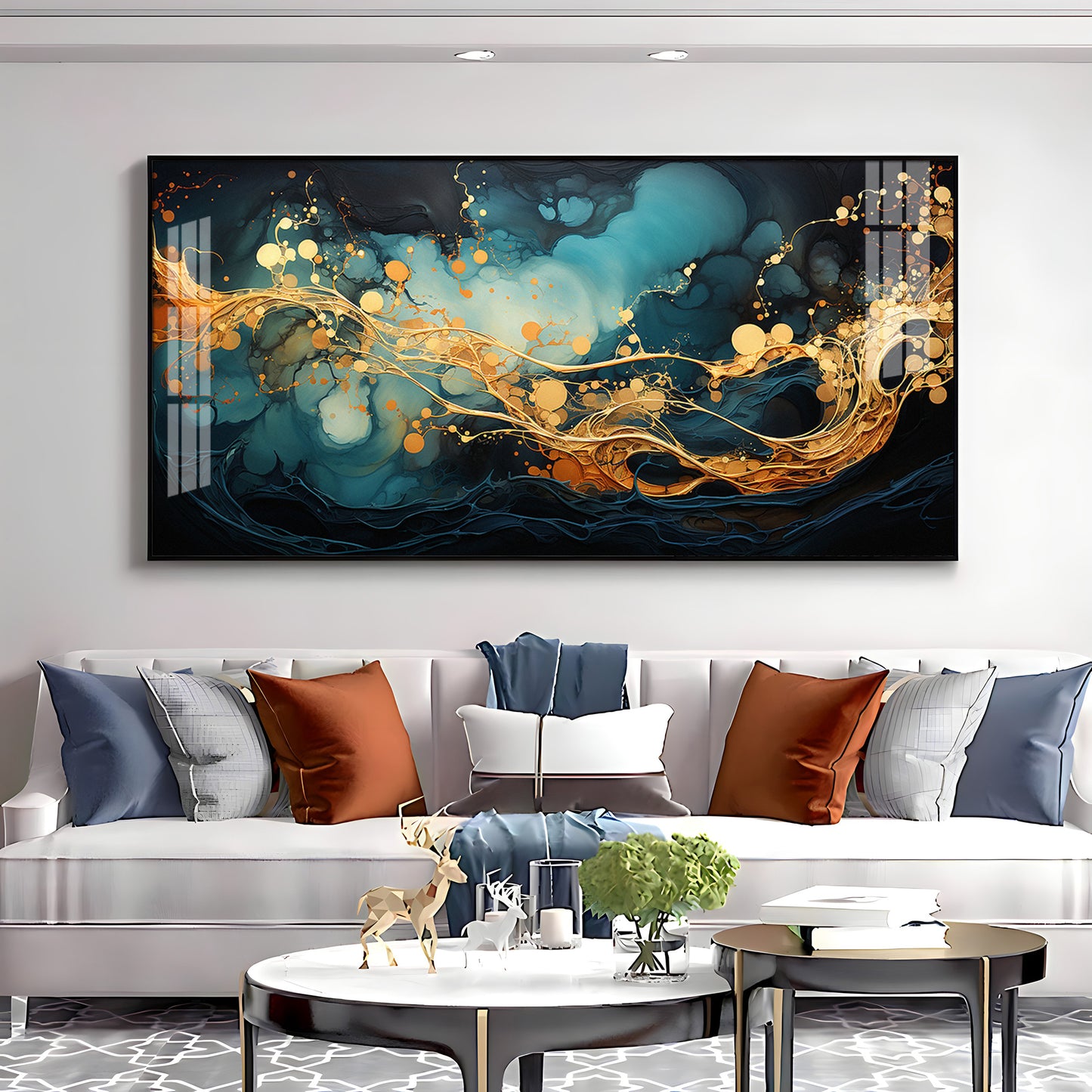 Abstract Colorful Background With Liquid Shapes Premium Acrylic Horizontal Wall Art