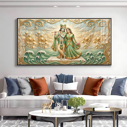 Divine Goddess Radha Krishna Premium Acrylic Horizontal Wall Art