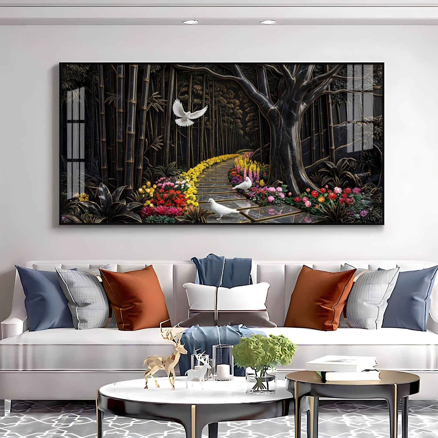Birds & Blooms Walkway Premium Acrylic Horizontal Wall Art