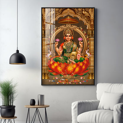 Goddess Lakshmi Premium Acrylic Vertical Wall Art