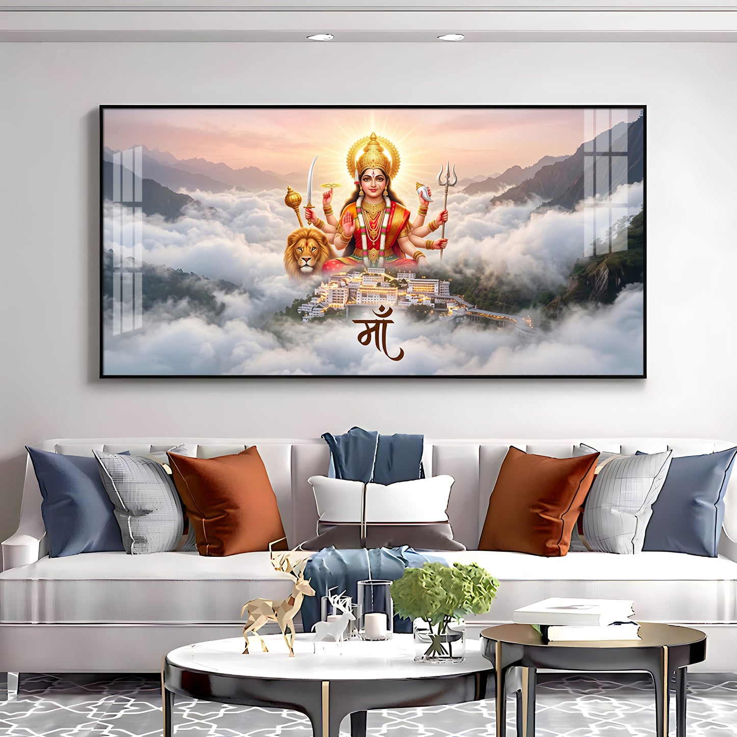Goddess Vaishno Devi Temple Premium Acrylic Horizontal Wall Art