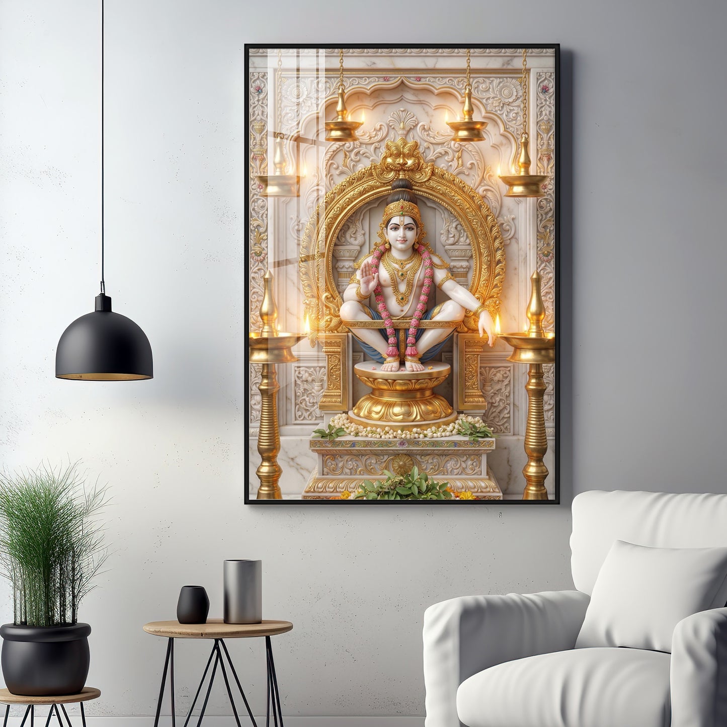 Deity Lord Ayyappan Premium Acrylic Vertical Wall Art