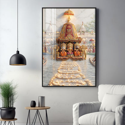 Lord Jagannath Ratha Yatra Premium Acrylic Vertical Wall Art