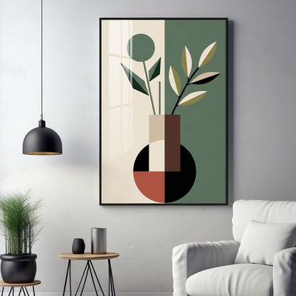 Verdant Floral Fusion Premium Acrylic Vertical Wall Art