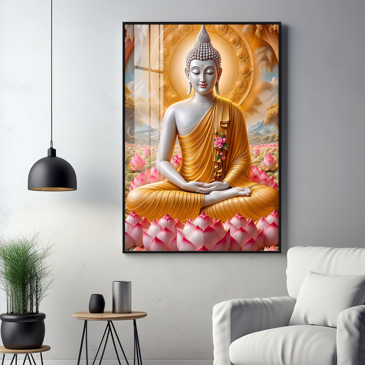 Tamatina Buddha Luxury Crystal Vertical Wall Art