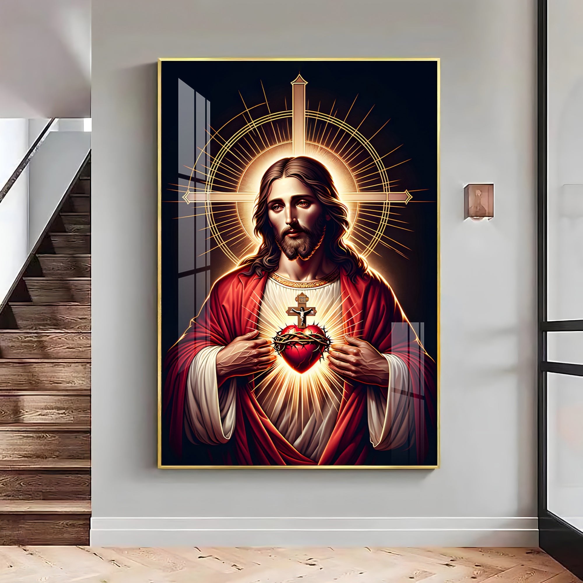 Canvas of Christ's Love Premium Acrylic Vertical Wall Art - The Next Decor