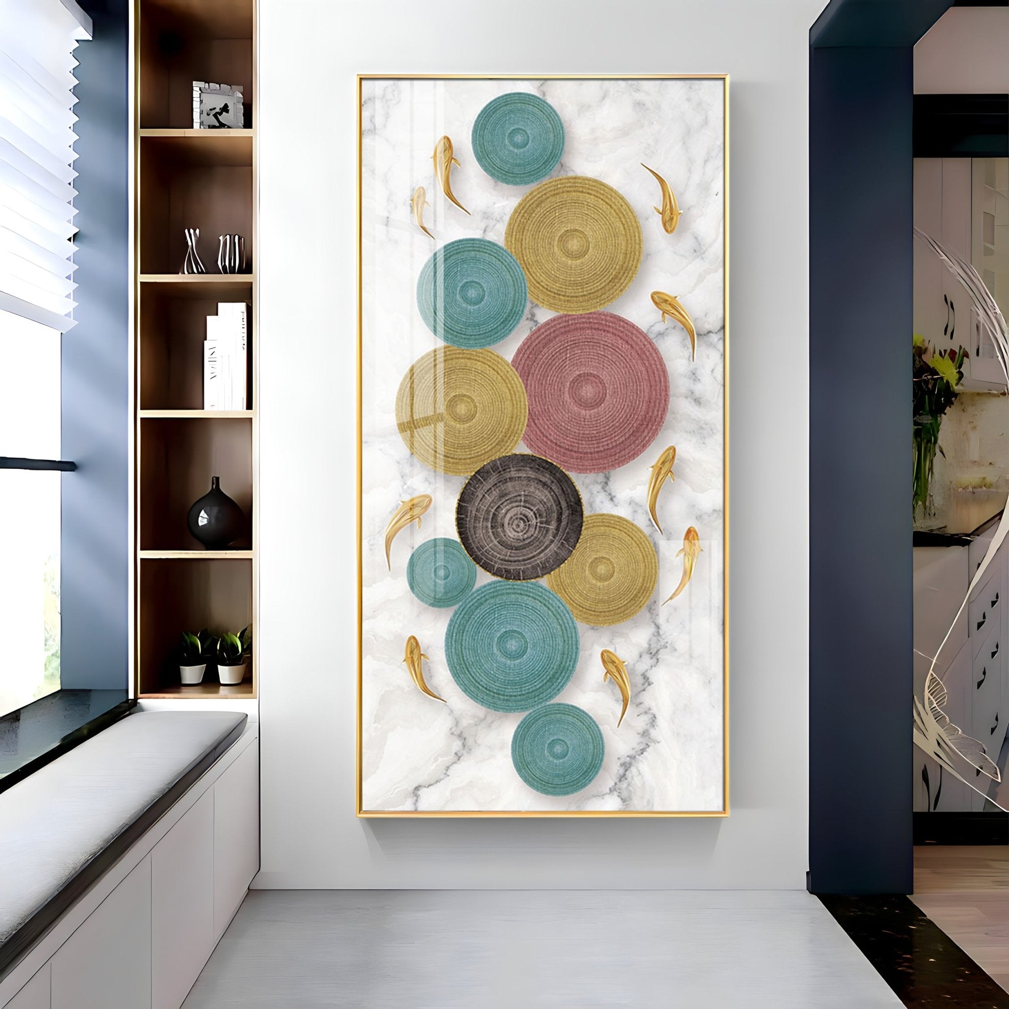 Colorful Discs & Fishes Luxury Crystal Wall Art - The Next Decor