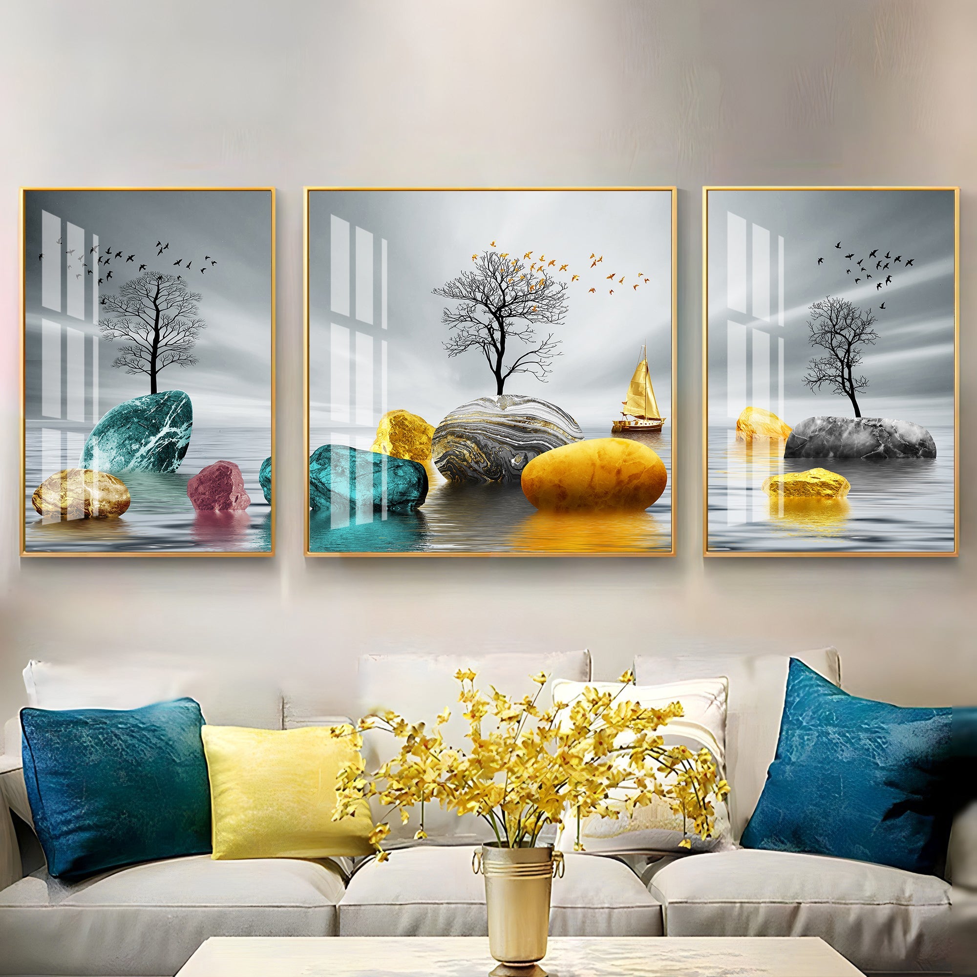 Colorful Glory Premium Acrylic Wall Art (Set of 3) - The Next Decor