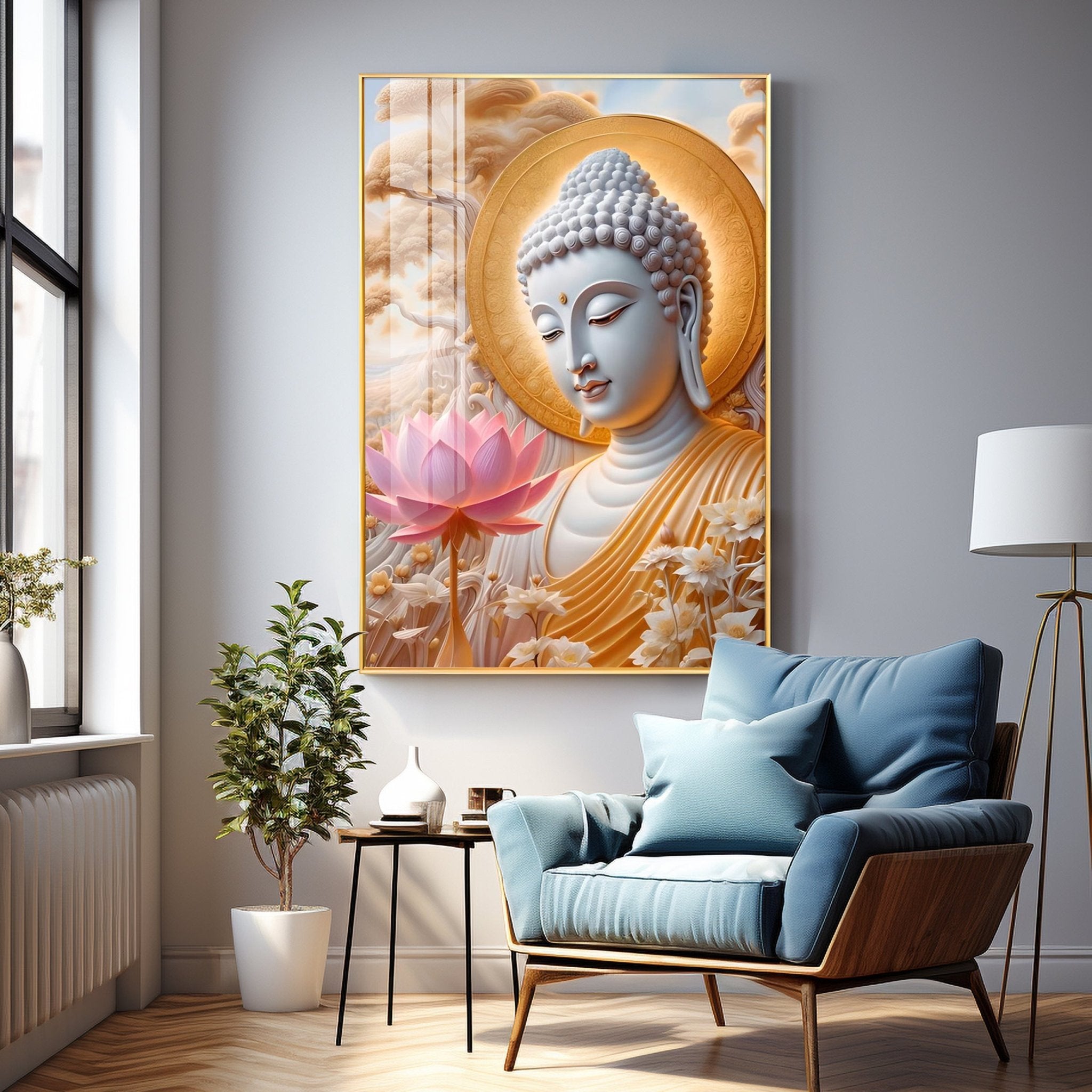 Dharvika Buddha Premium Acrylic Vertical Wall Art - The Next Decor