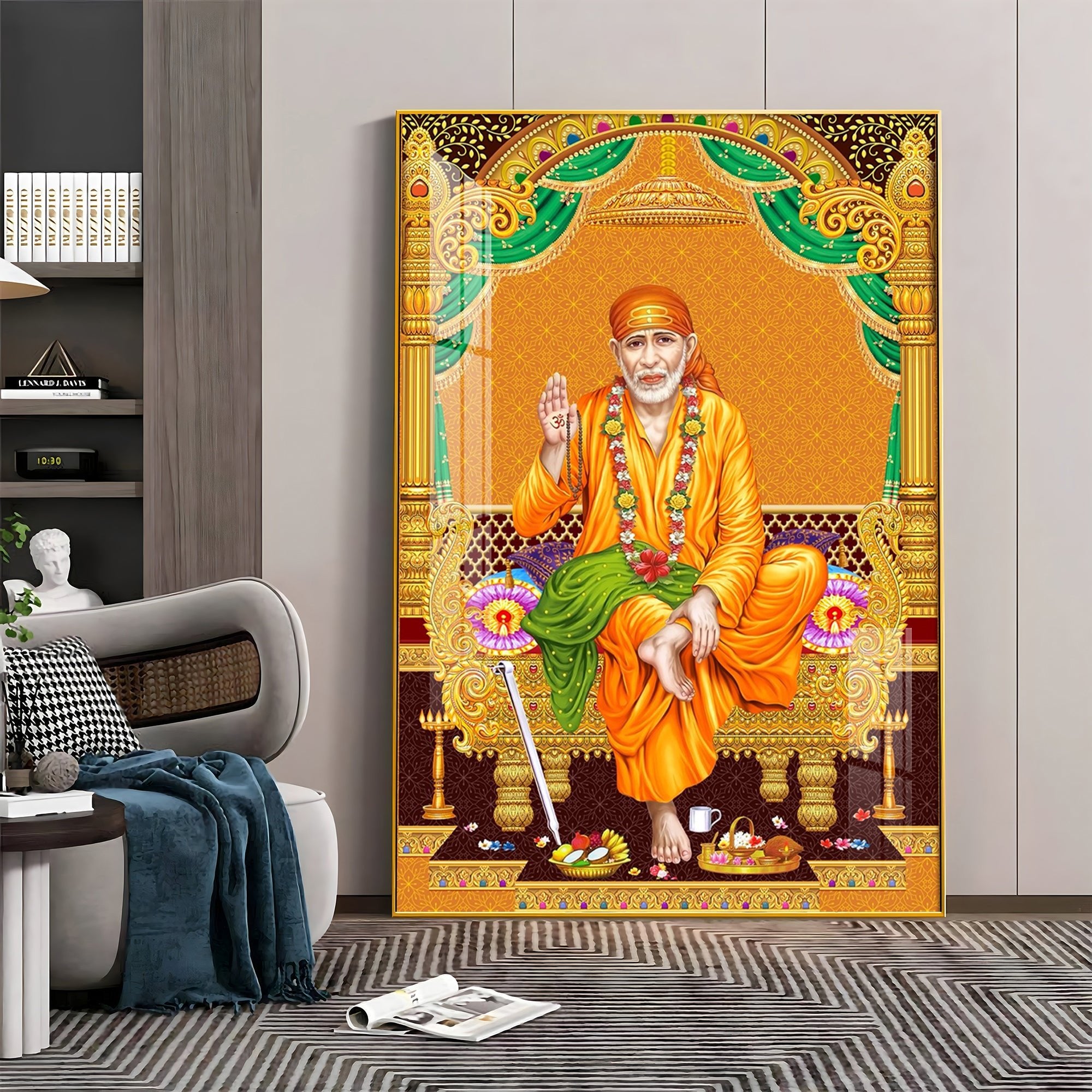 Divine Sai Baba Premium Acrylic Vertical Wall Art - The Next Decor