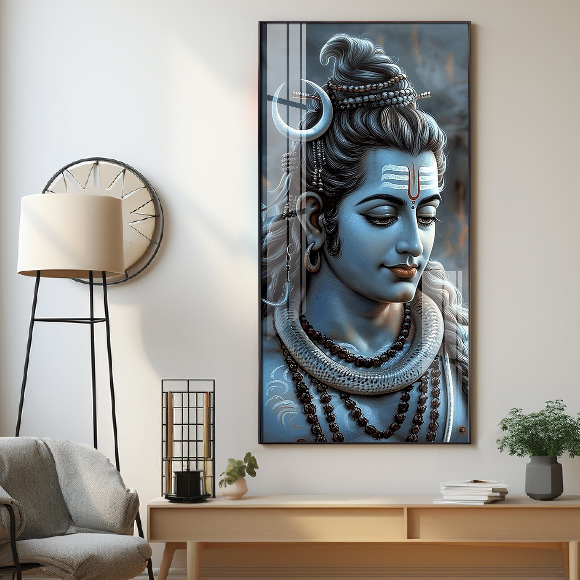 Divine Serenity Of Lord Shiva Premium Acrylic Wall Art - The Next Decor