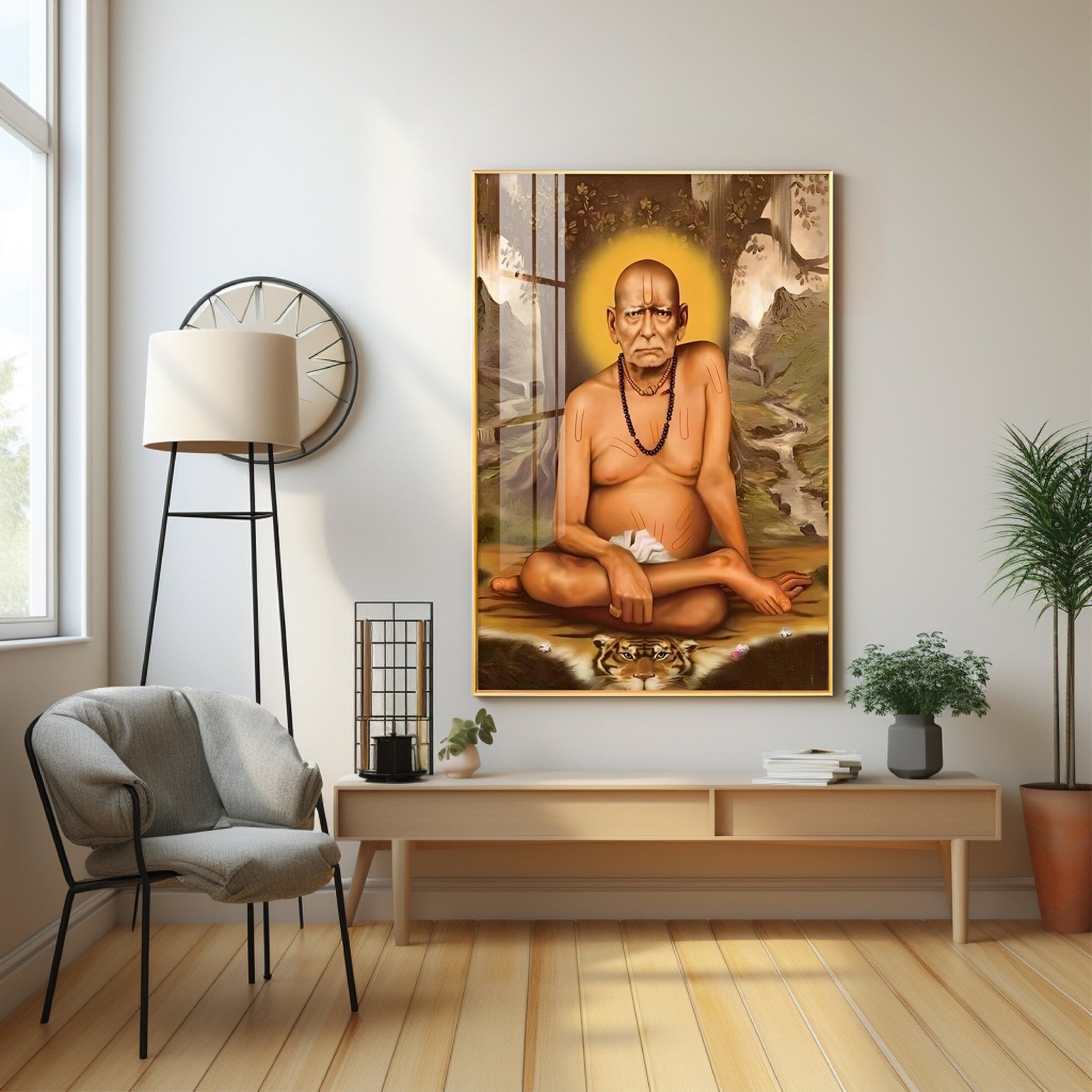 Elderly Shri Swami Samartha Premium Vertical Acrylic Wall Art - The Next Decor