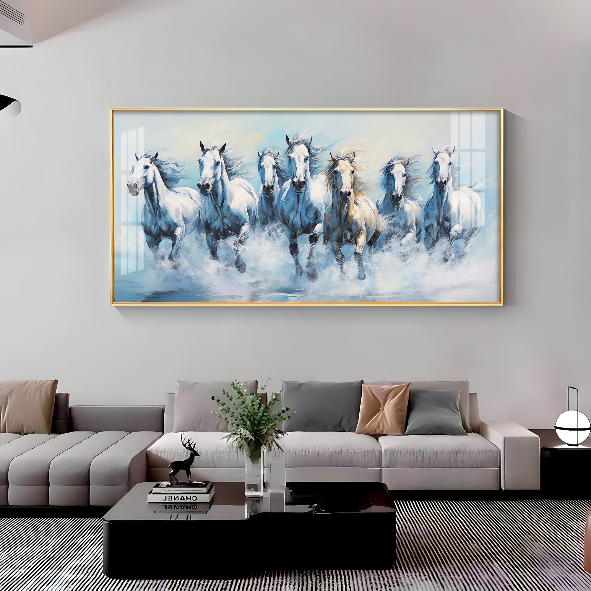 Fairytale Seven Horses Premium Acrylic Horizontal Wall Art - The Next Decor