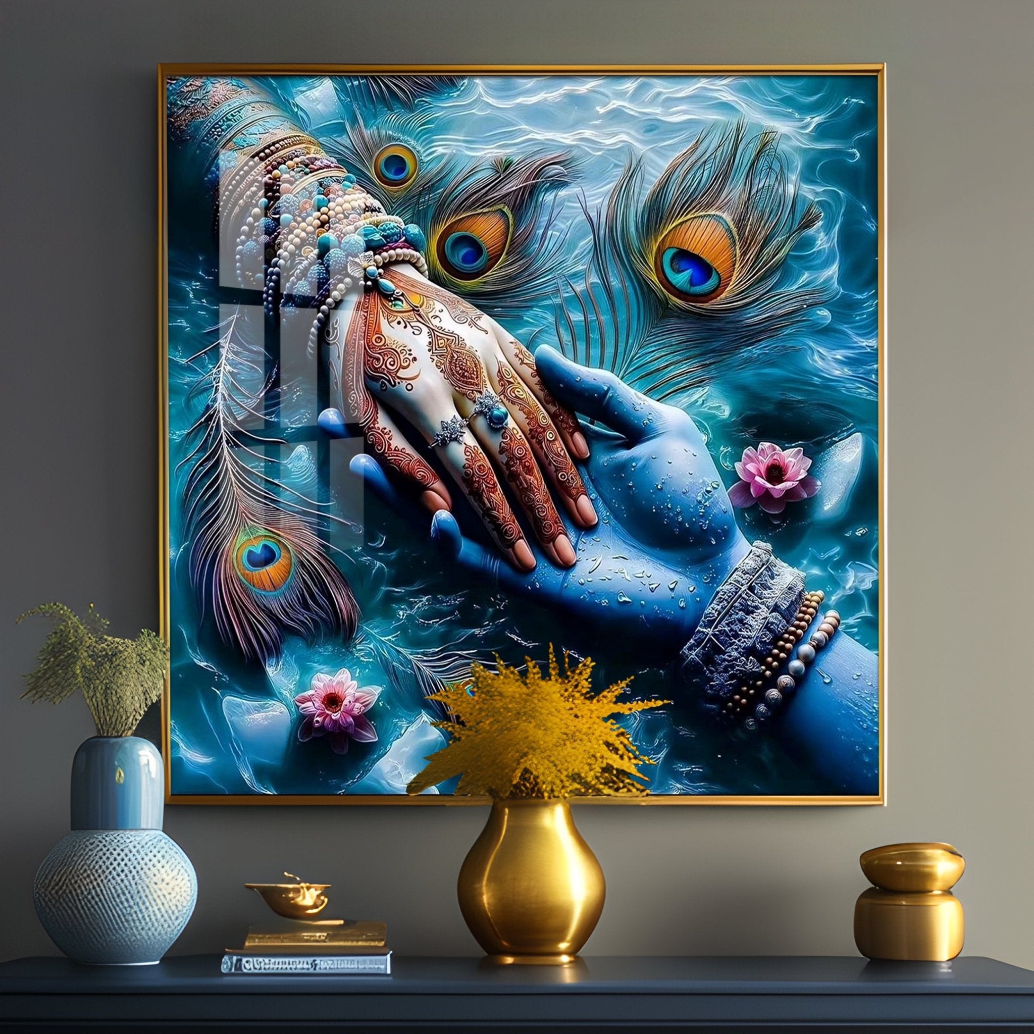 Feathered Harmony Premium Acrylic Square Wall Art - The Next Decor