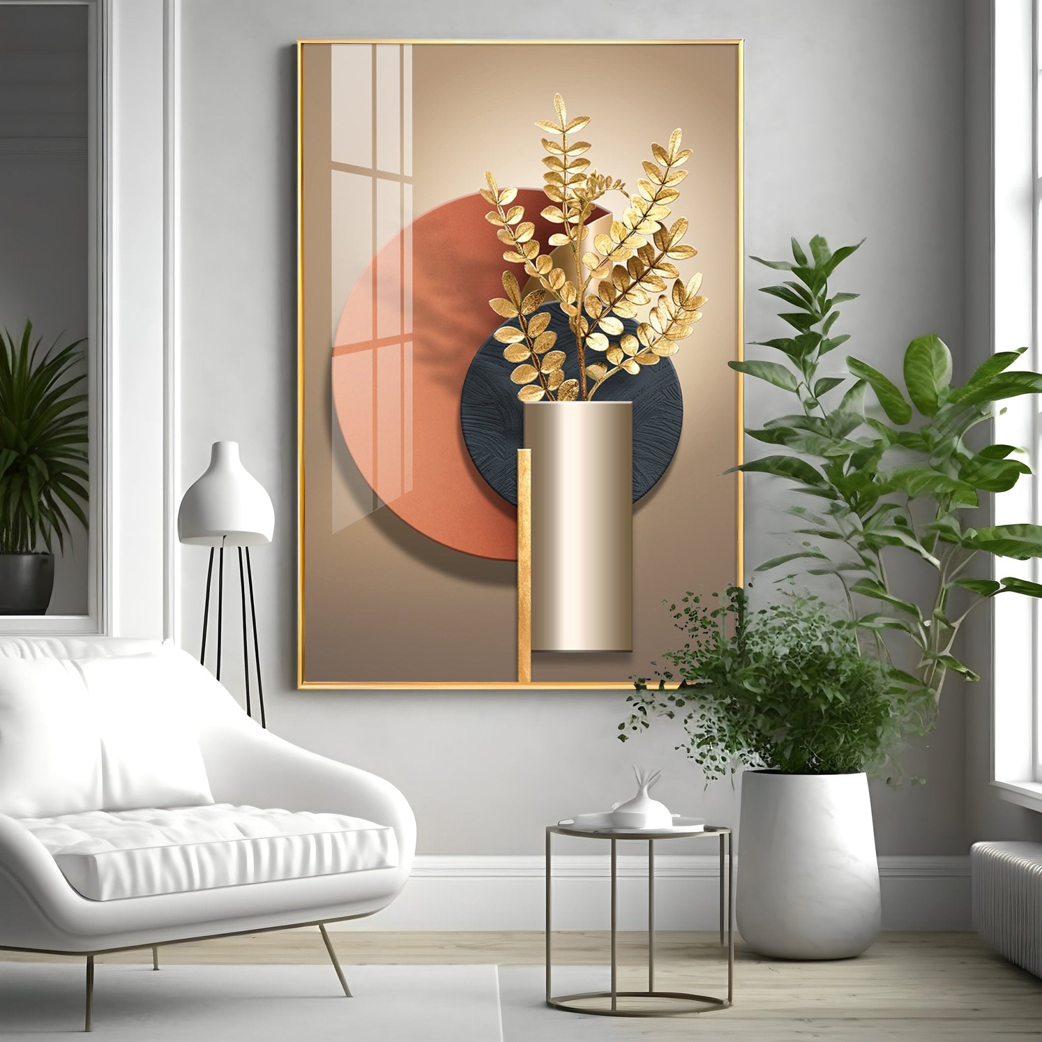 Floral Serenity Vase Luxury Crystal Vertical Wall Art - The Next Decor
