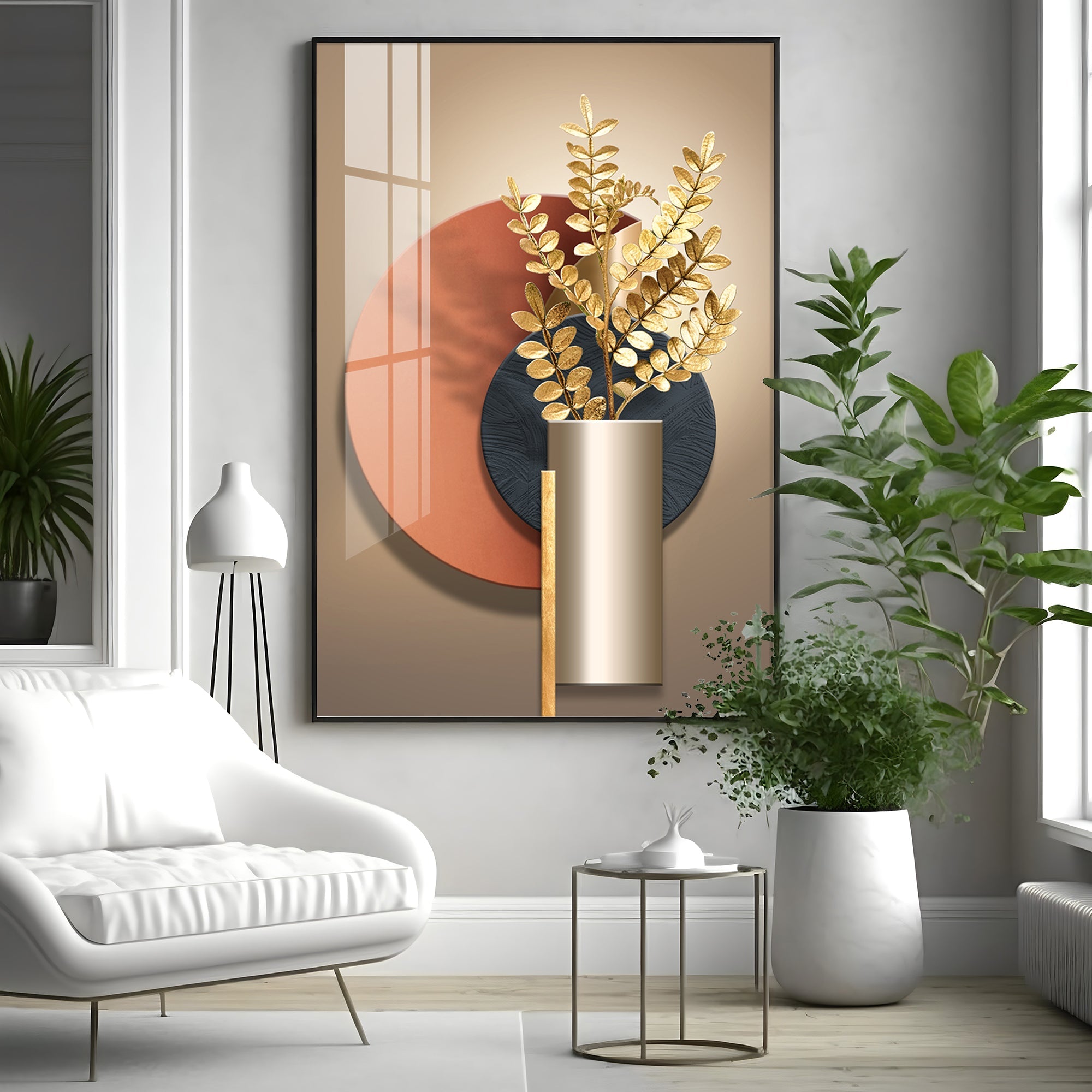 Floral Serenity Vase Luxury Crystal Vertical Wall Art - The Next Decor