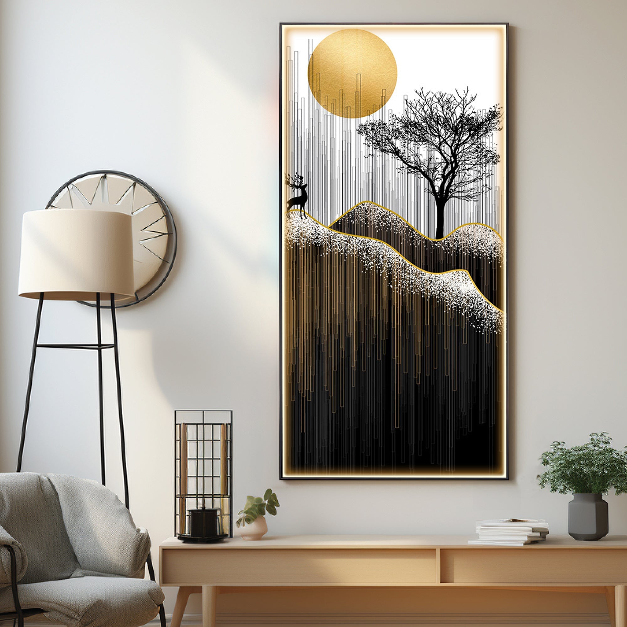 Forest Night Landscape Luxury Crystal Wall Art - The Next Decor