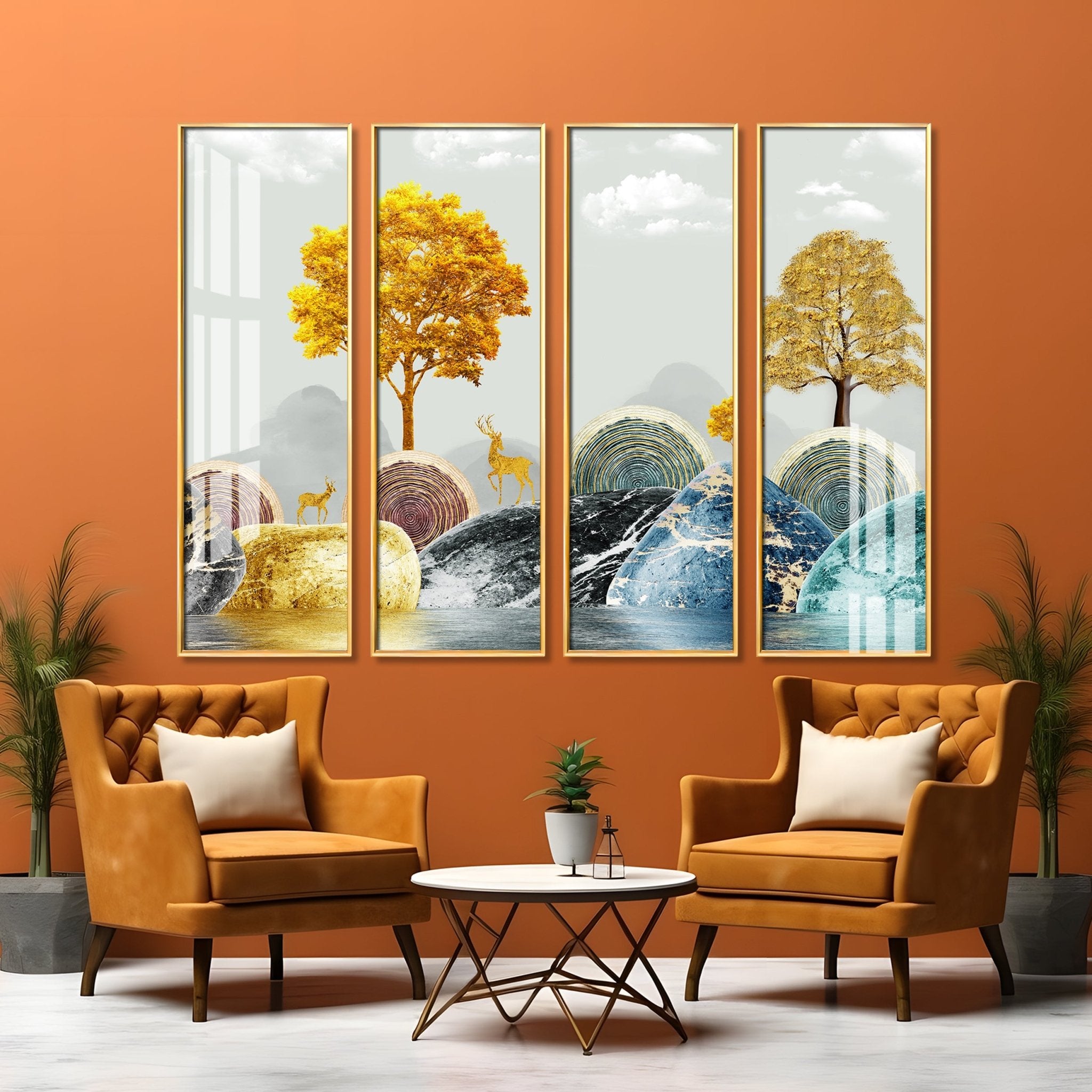 Forest scenery Premium Acrylic Vertical Wall Art (set of 4) - The Next Decor