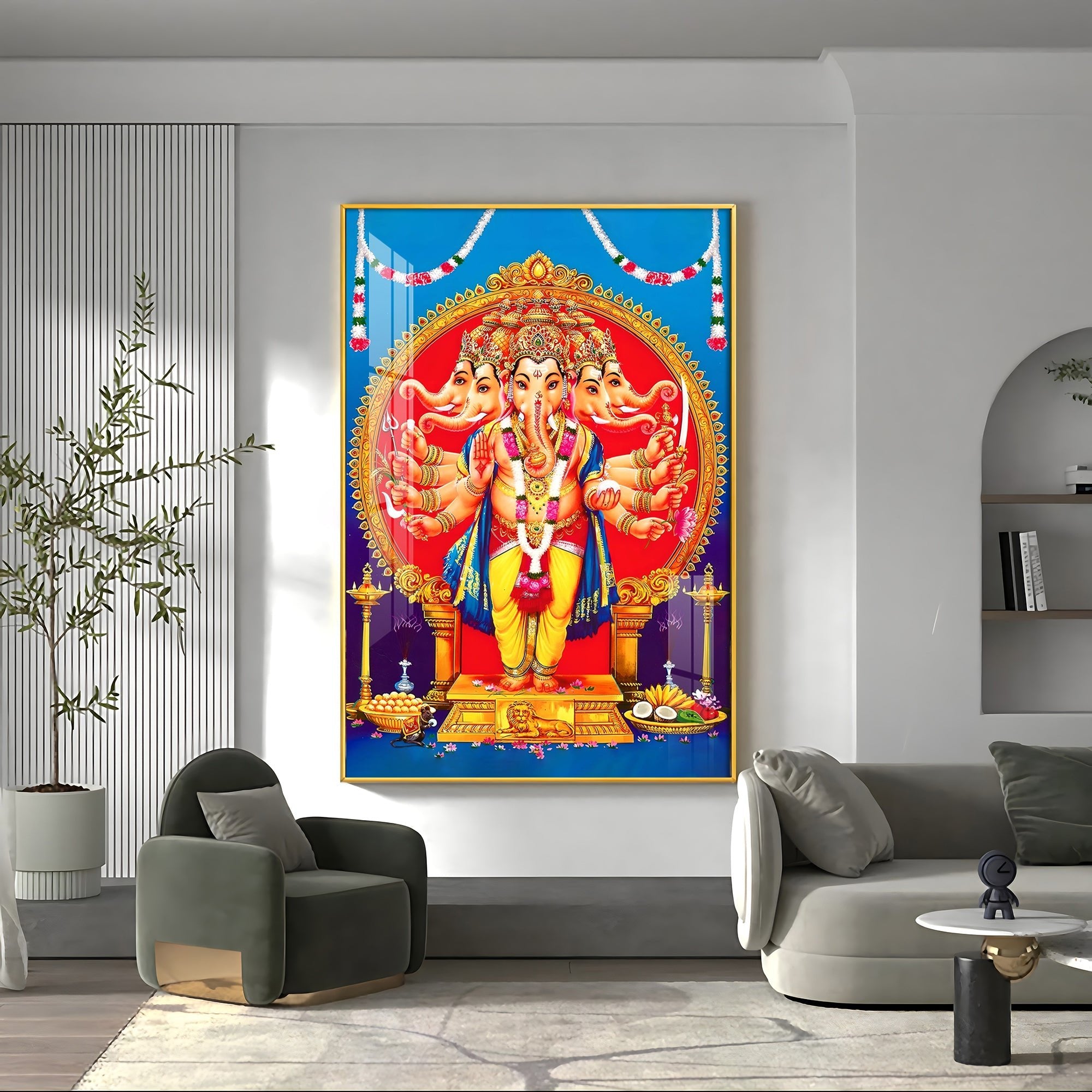 Ganesha's Embrace Premium Vertical Acrylic Wall Art - The Next Decor