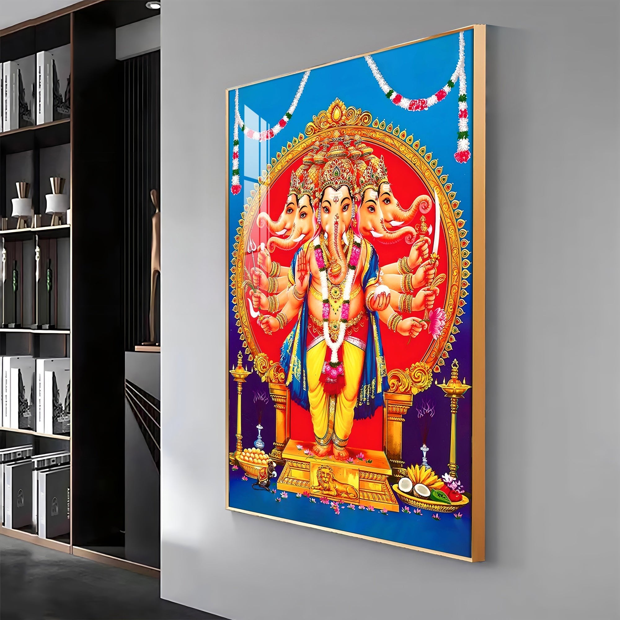 Ganesha's Embrace Premium Vertical Acrylic Wall Art - The Next Decor