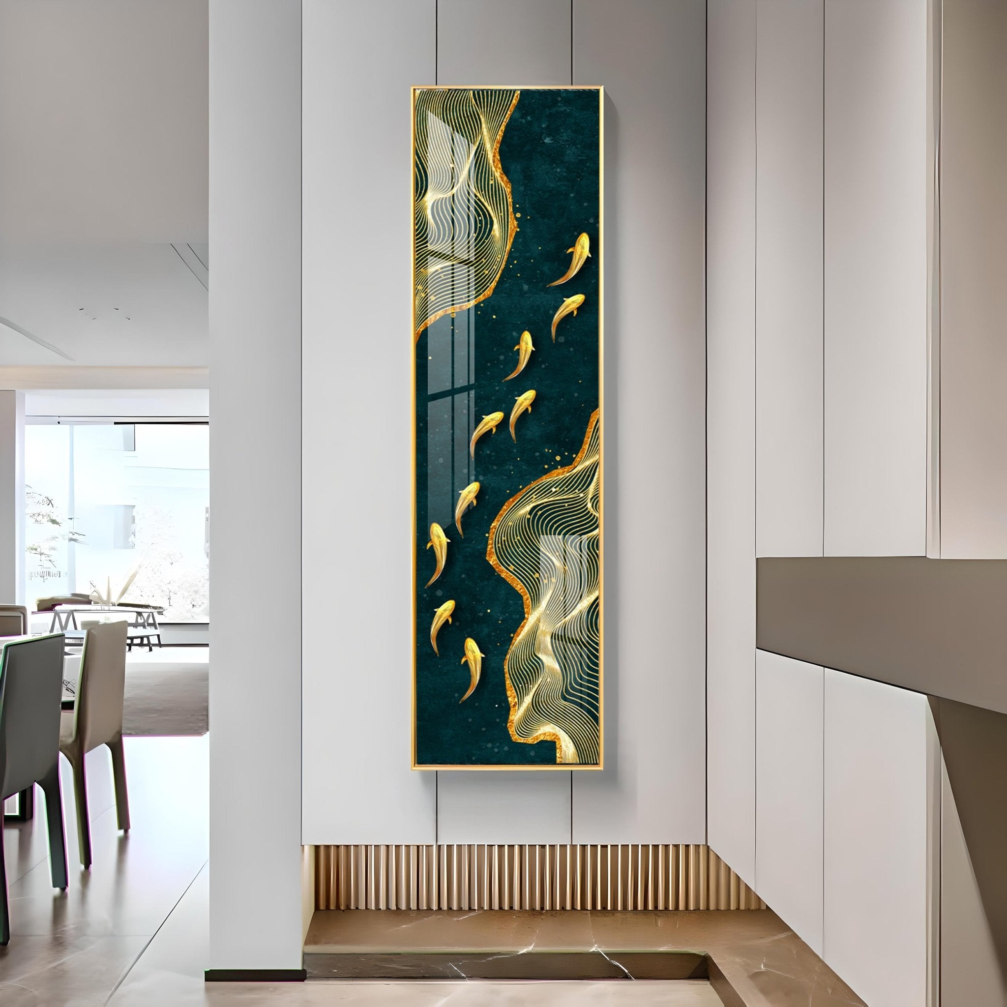 Glittering Fishes Luxury Crystal Vertical Wall Art - The Next Decor