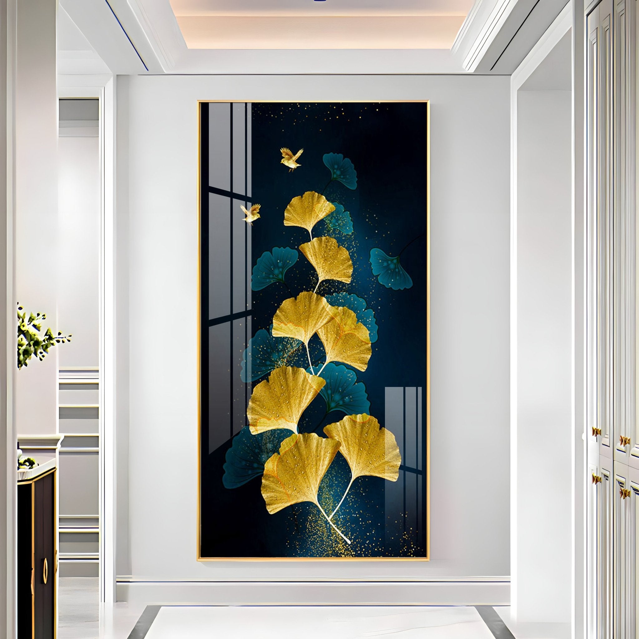 Glittering Leaves Luxury Crystal Wall Art - The Next Decor