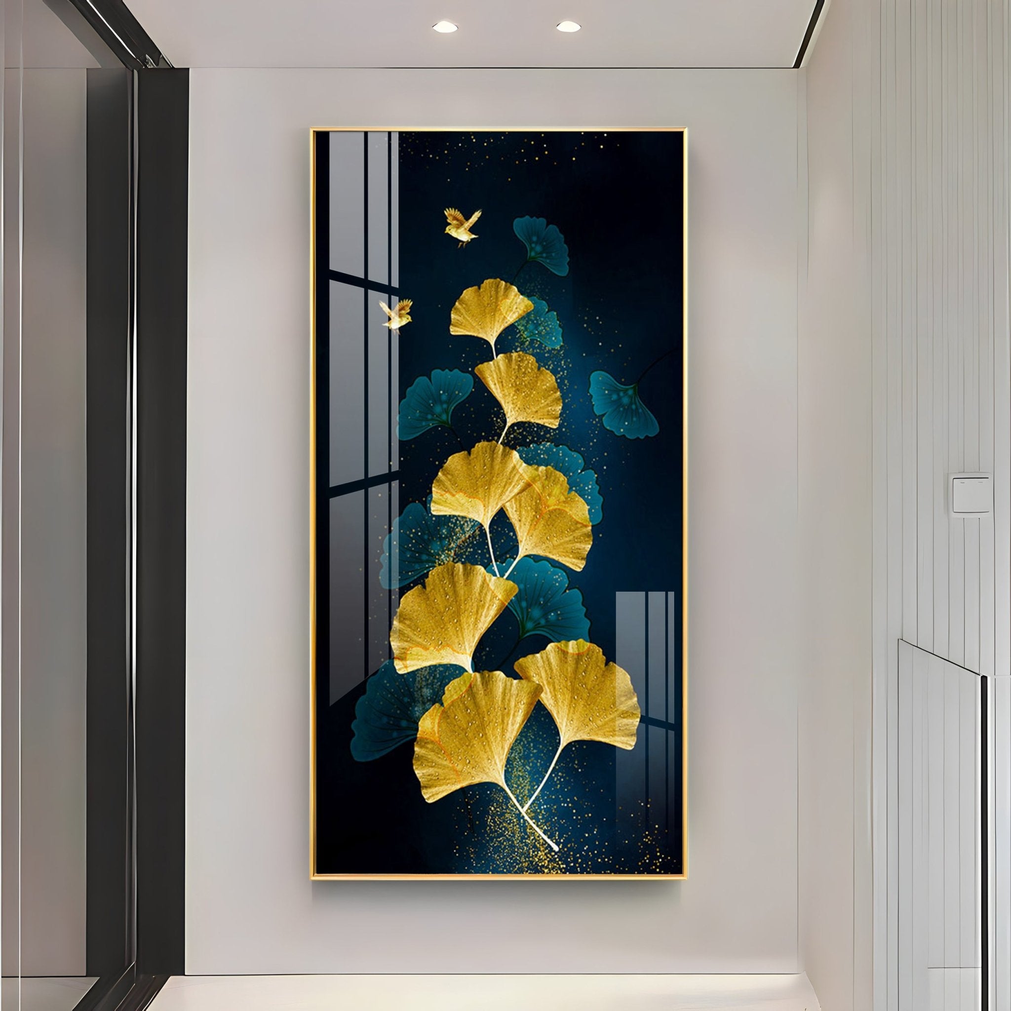 Glittering Leaves Luxury Crystal Wall Art - The Next Decor