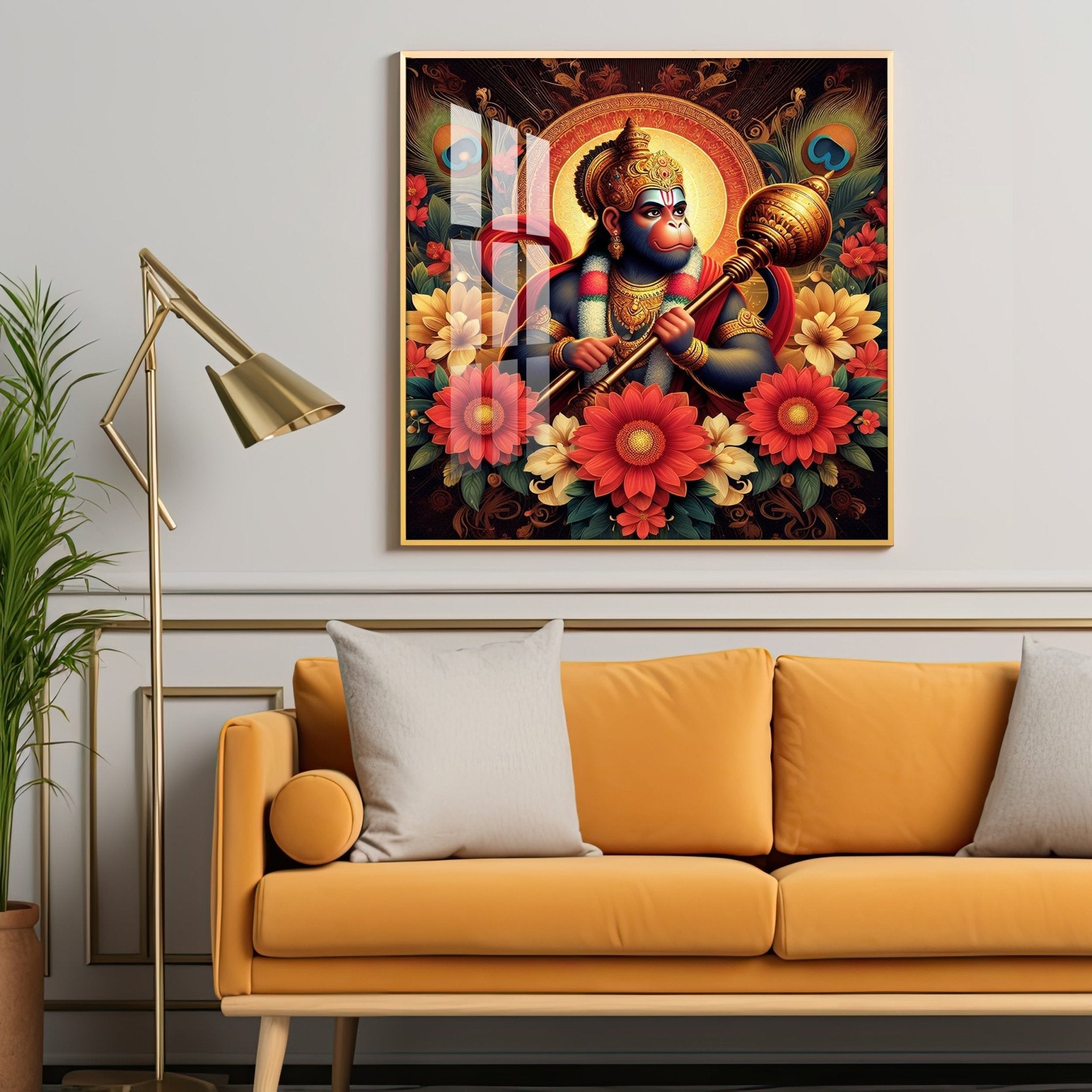God Hanuman Premium Acrylic Square Wall Art - The Next Decor
