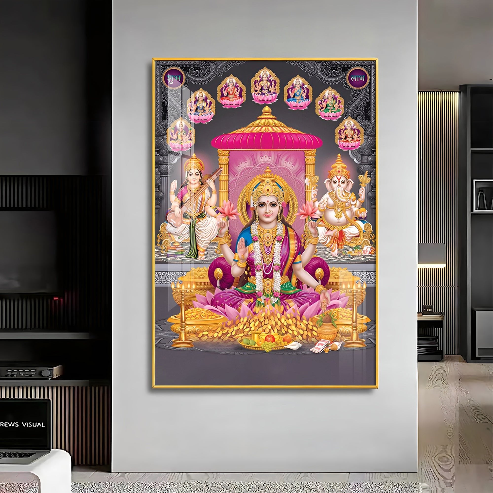 Goddess Laxmi Ji Virtues Premium Acrylic Vertical Wall Art - The Next Decor
