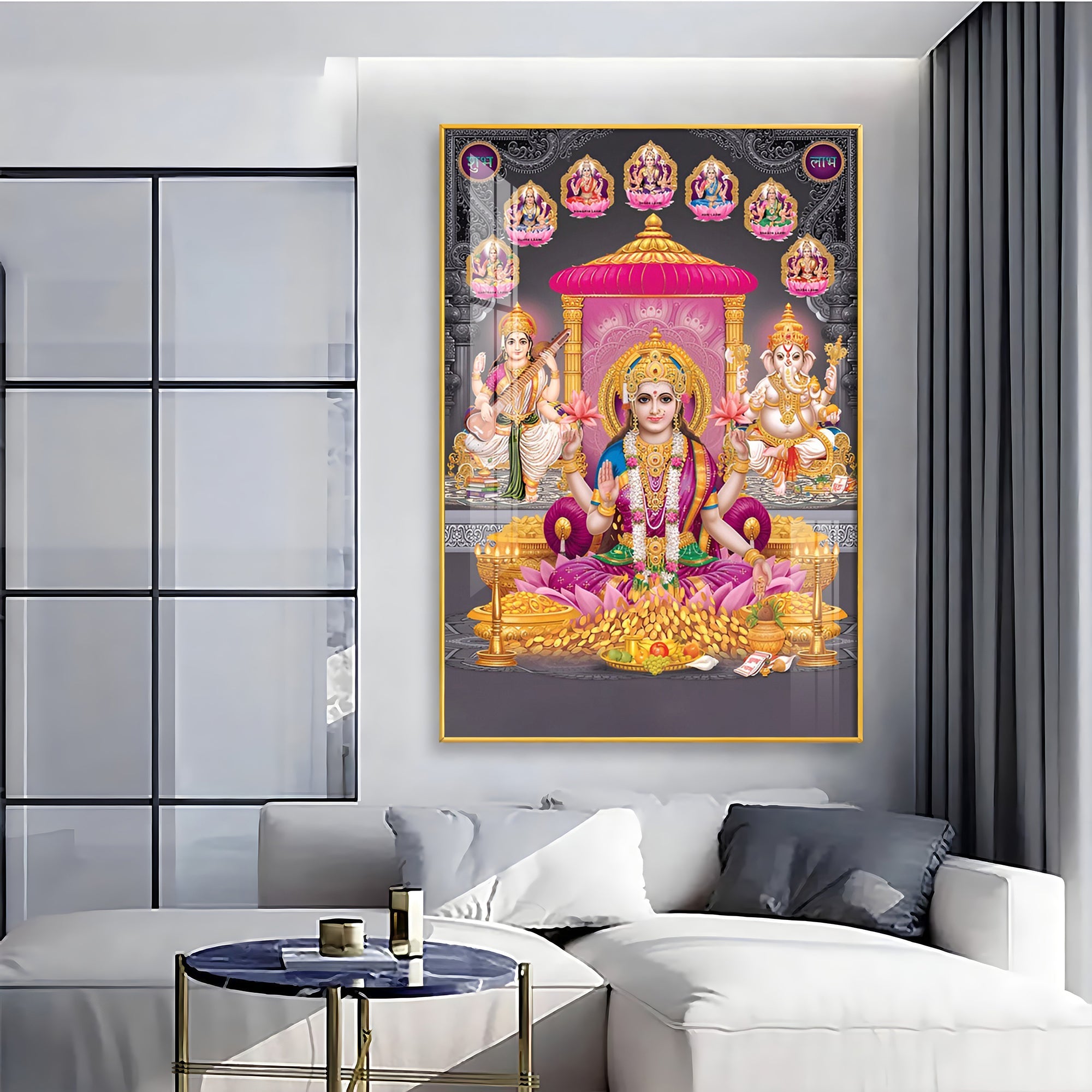 Goddess Laxmi Ji Virtues Premium Acrylic Vertical Wall Art - The Next Decor