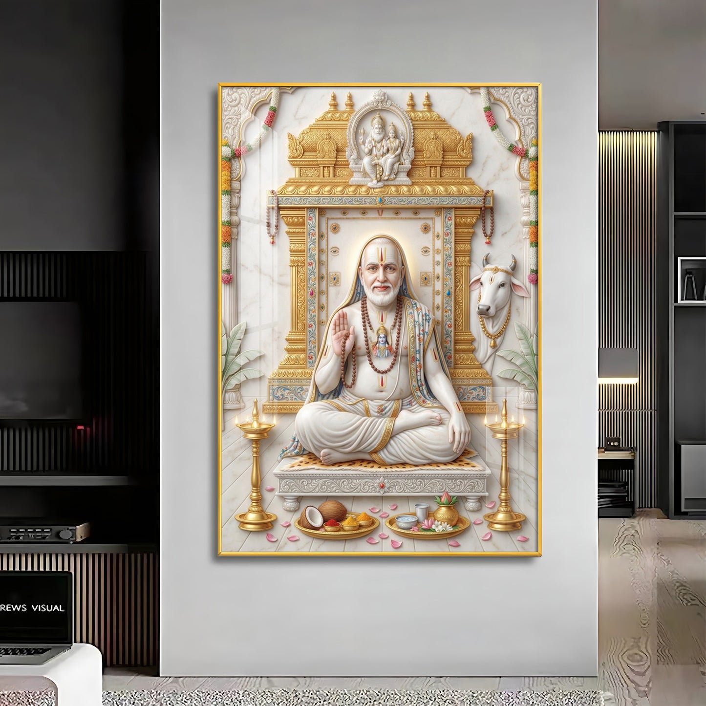 Guru Raghavendra Swamy Ji Premium Acrylic Vertical Wall Art
