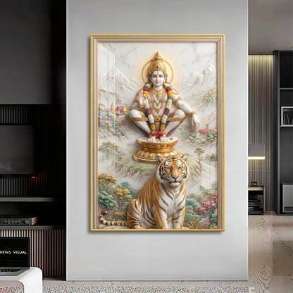 Hindu Deity Ayyappan Premium Acrylic Vertical Wall Art