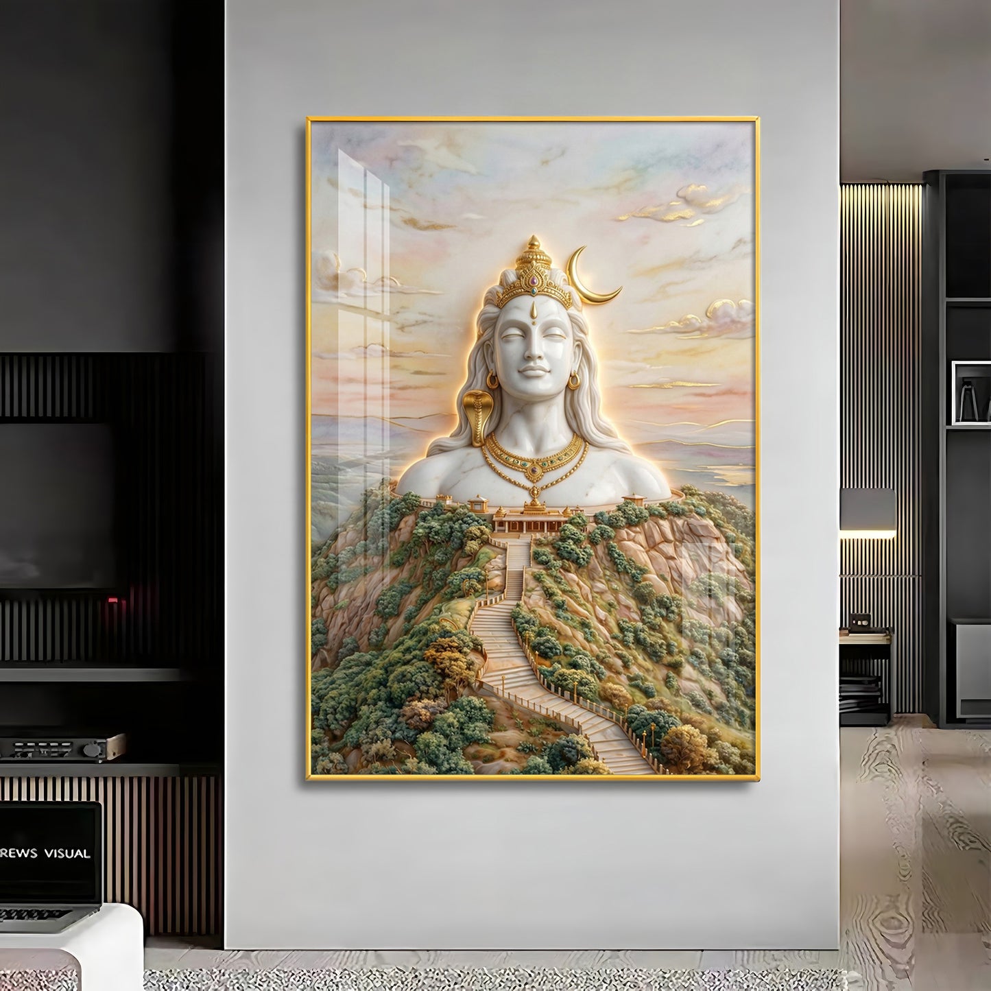 Depiction of Lord Shiva Premium Acrylic Vertical Wall Art
