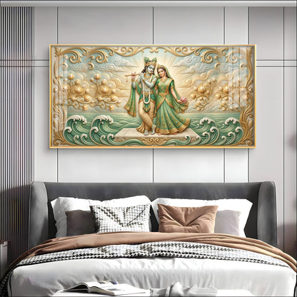 Divine Goddess Radha Krishna Premium Acrylic Horizontal Wall Art