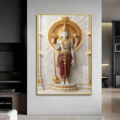 Hindu Deity Kartikeya Premium Acrylic Vertical Wall Art