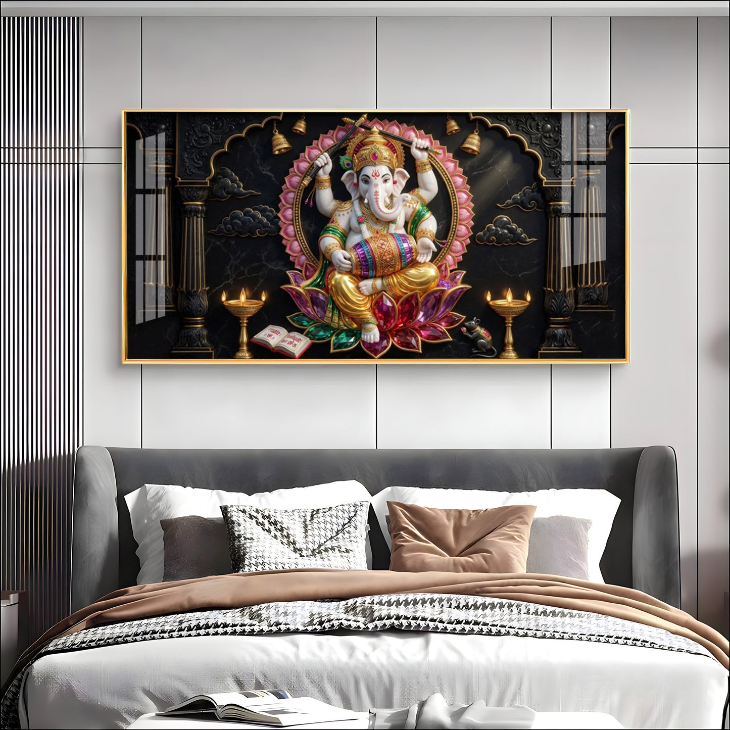 Ganesh Ji Premium Acrylic Horizontal Wall Art