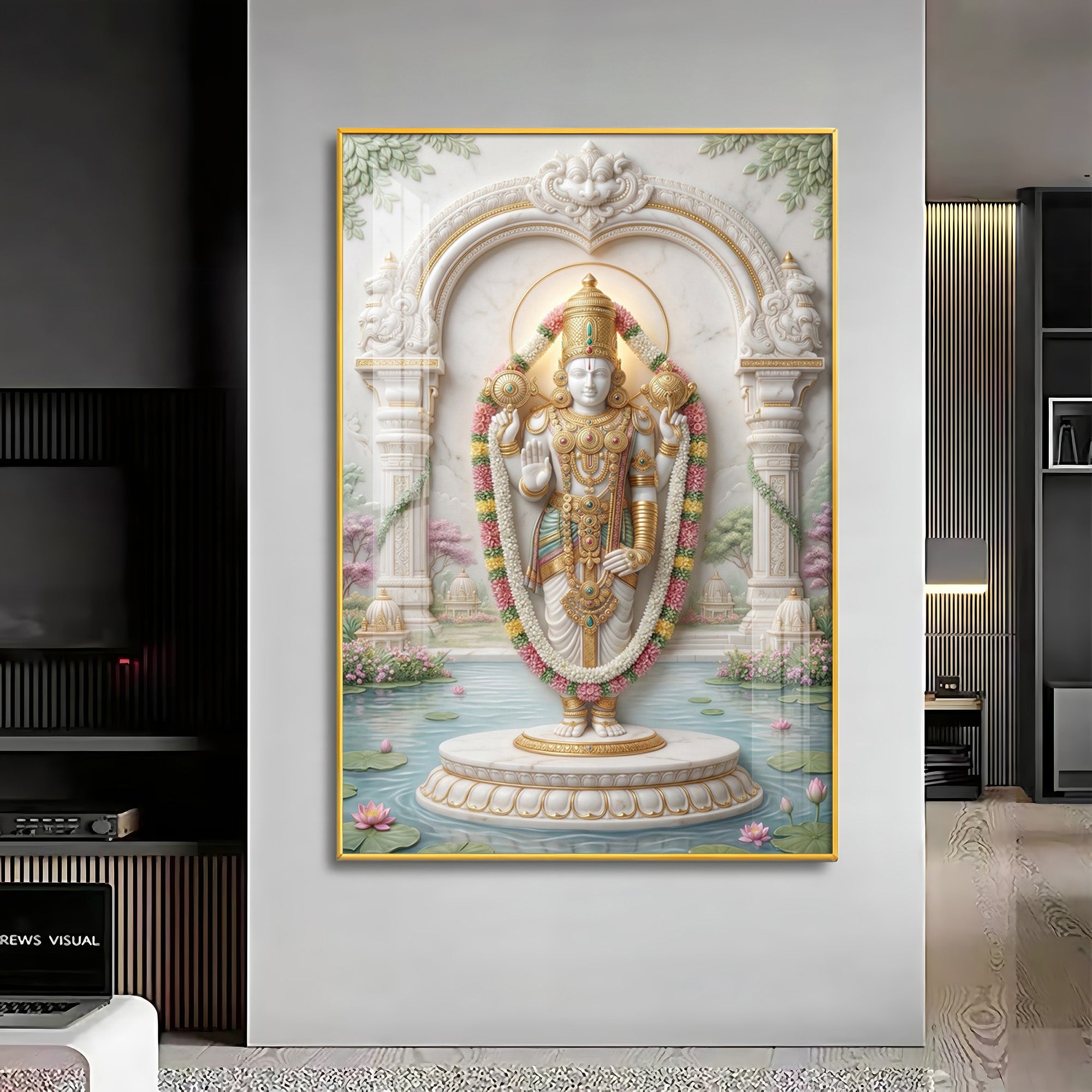 Hindu God Venkateswara Premium Acrylic Vertical Wall Art