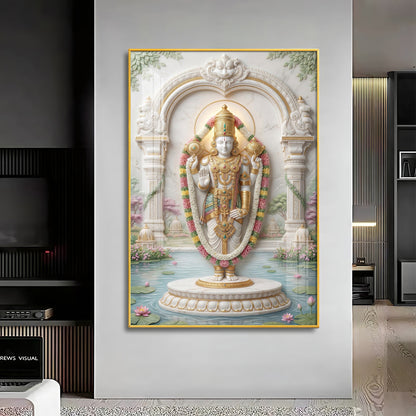 Hindu God Venkateswara Premium Acrylic Vertical Wall Art