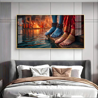 Feet Of Lord Shiva & Goddess Parvati Premium Acrylic Horizontal Wall Art