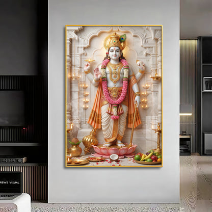 Vishnu Avatar Krishna Premium Acrylic Vertical Wall Art
