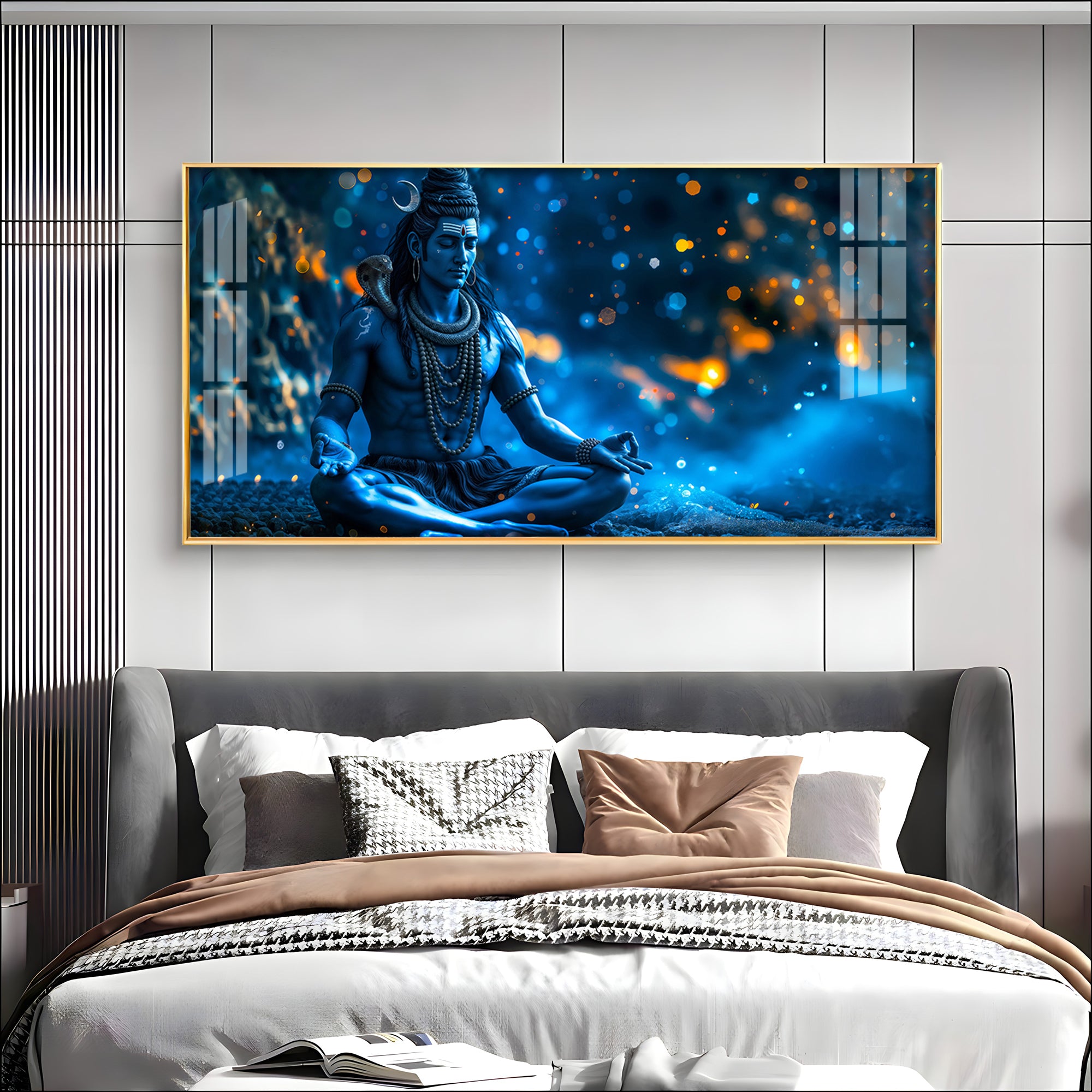 Mahadev In Spiritual Endeavor Premium Acrylic Horizontal Wall Art