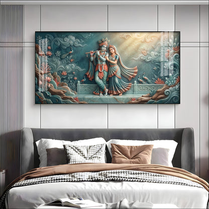 Hindu Deities Goddess Radha & Krishna Premium Acrylic Horizontal Wall Art