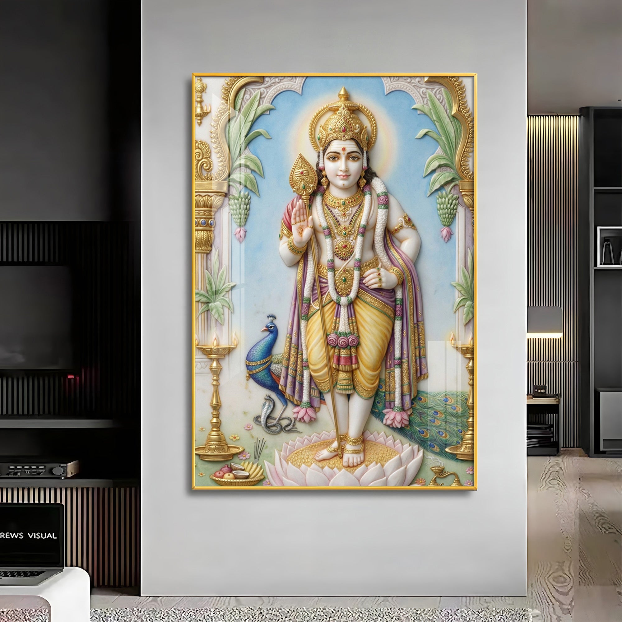 Deity Murugan Ji Premium Acrylic Vertical Wall Art