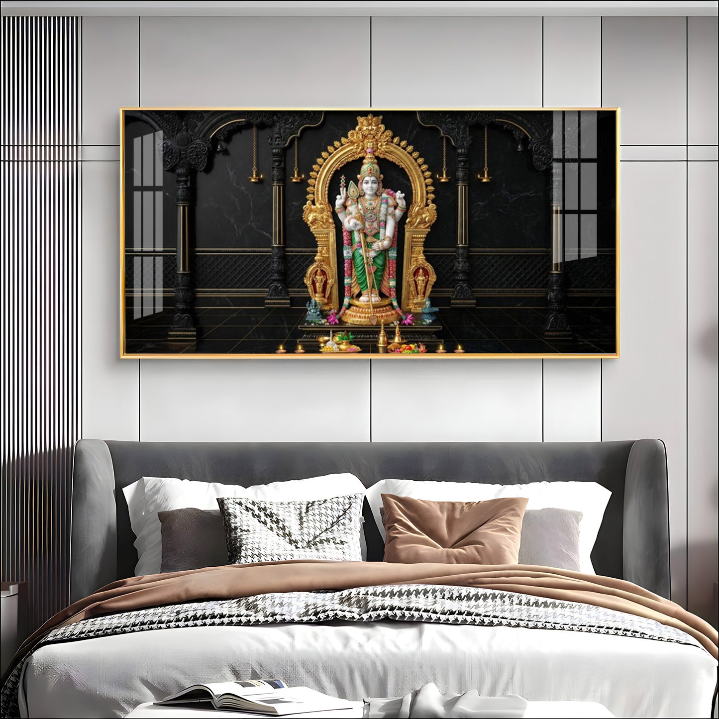 Lord Murugan Home & Temples Premium Acrylic Horizontal Wall Art
