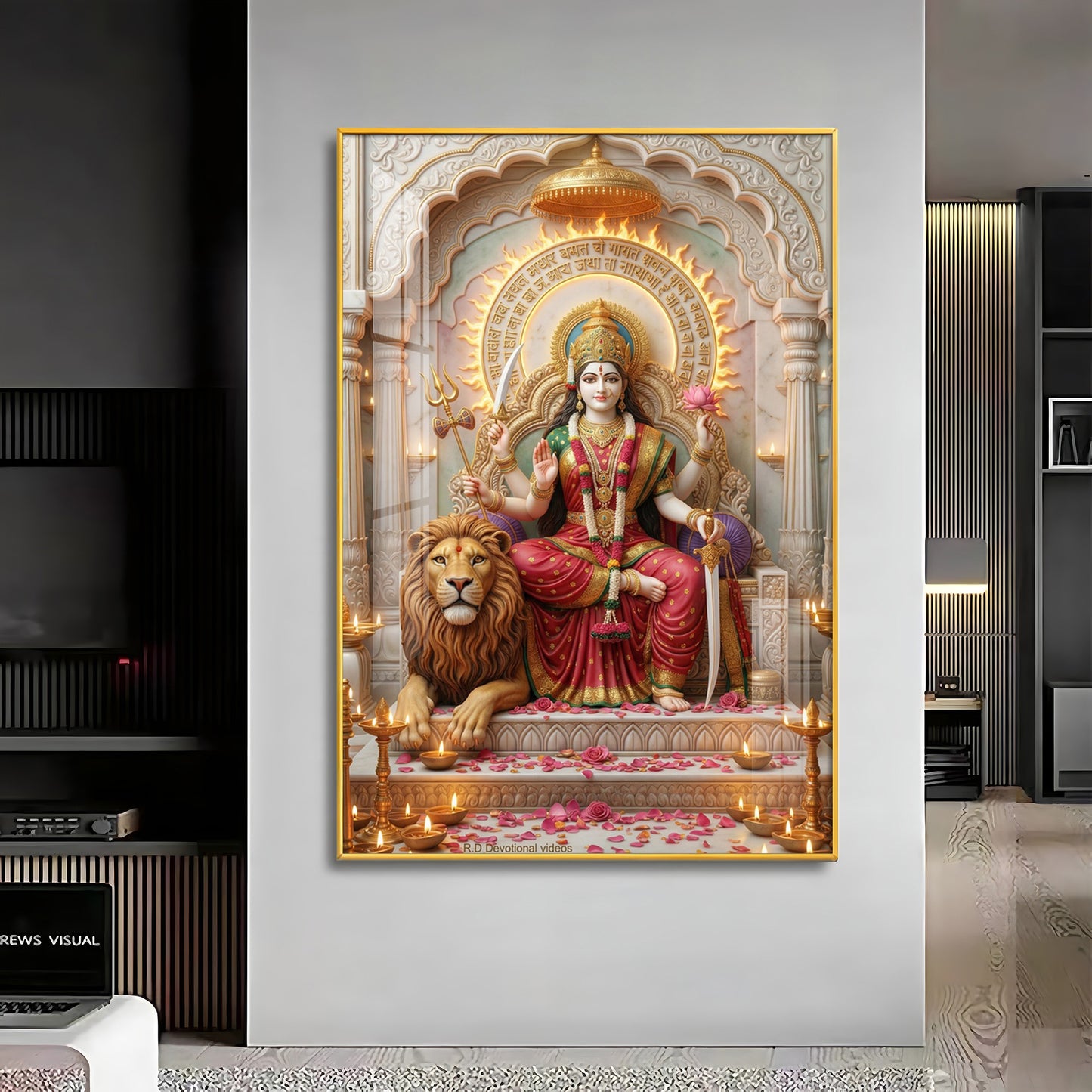 Maa Durga Premium Acrylic Vertical Wall Art