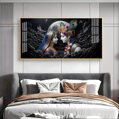 Divine Radha Krishna Premium Acrylic Horizontal Wall Art