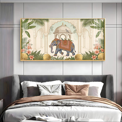 Royal Elephant in Palace Premium Acrylic Horizontal Wall Art